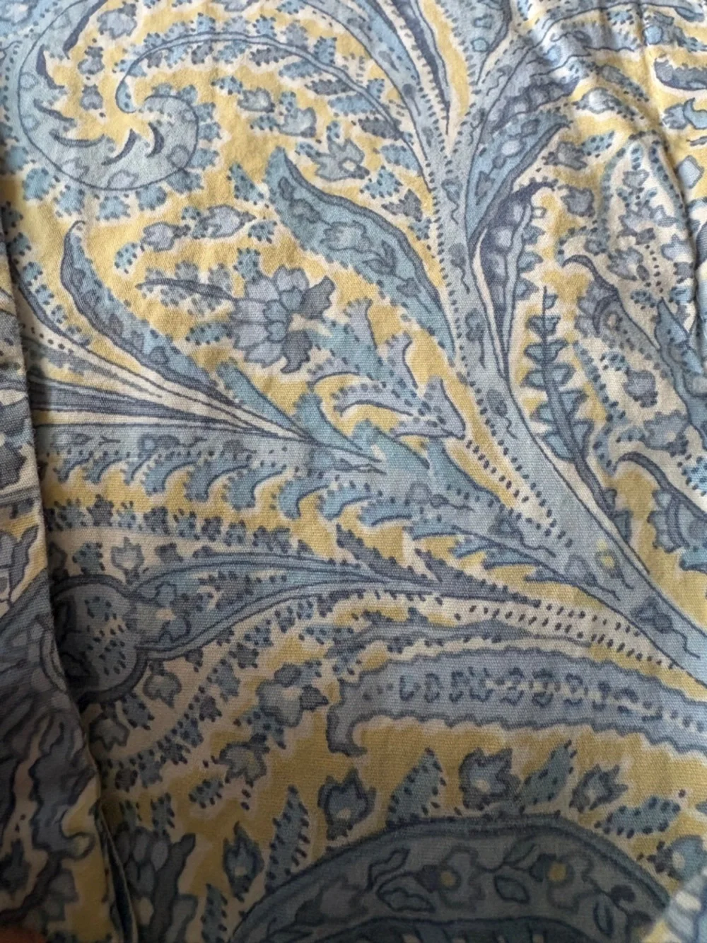 Ralph‎ Lauren Yellow and Light Blue Paisley Cotton Fabric pillowcases